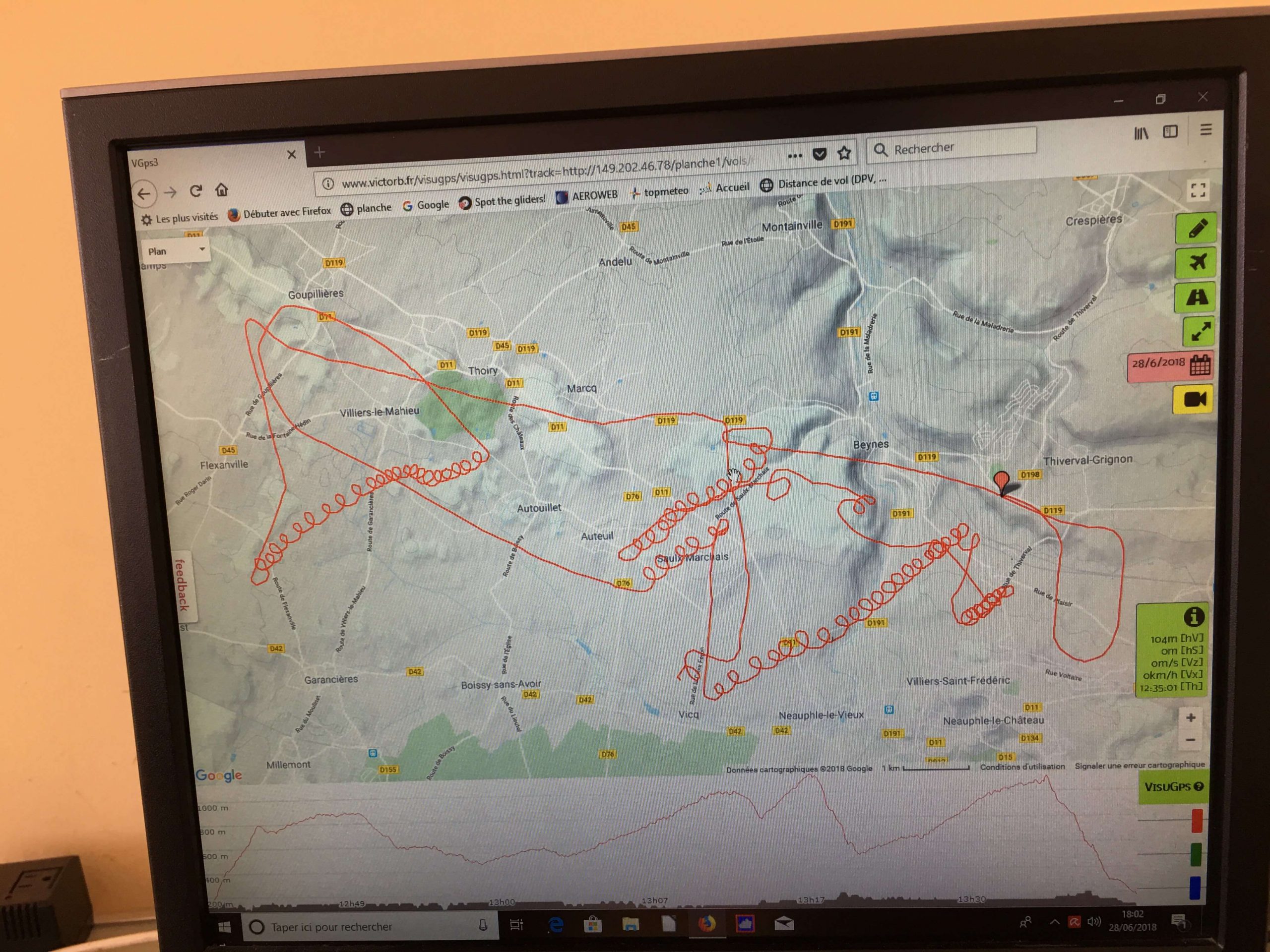 Glider flight gps